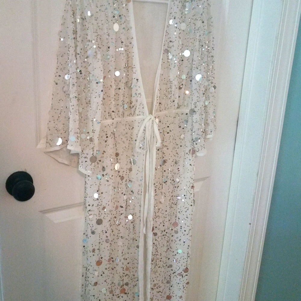 River Island kimono jacket wedding bride sequin